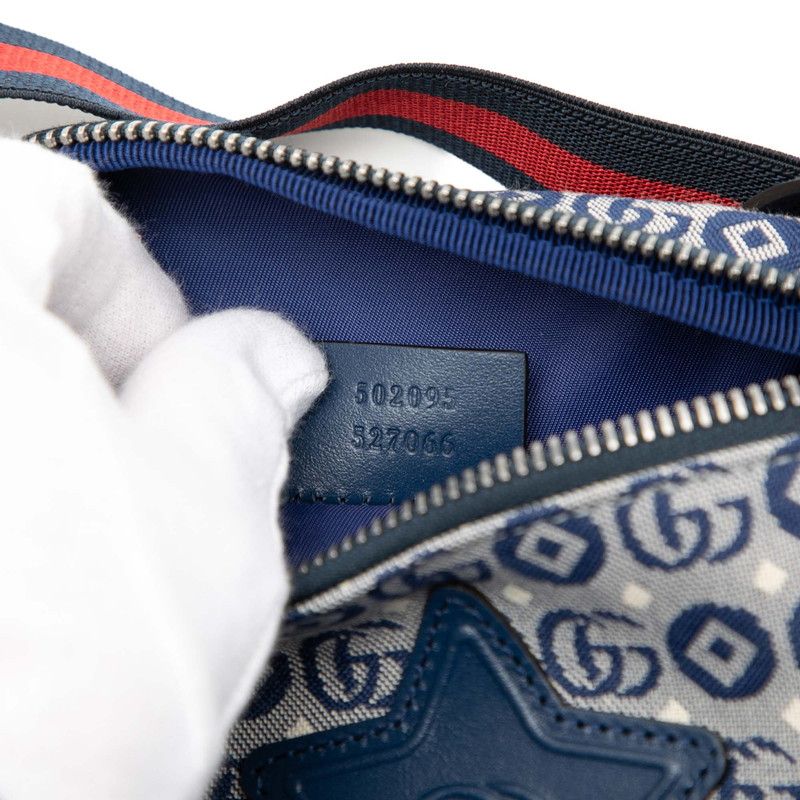 Gucci Children's Strawberry Seahorse Belt Bag Blue — view 6