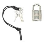 Hermes Cadena Padlock Key Set Silver Metal Holder — view 3