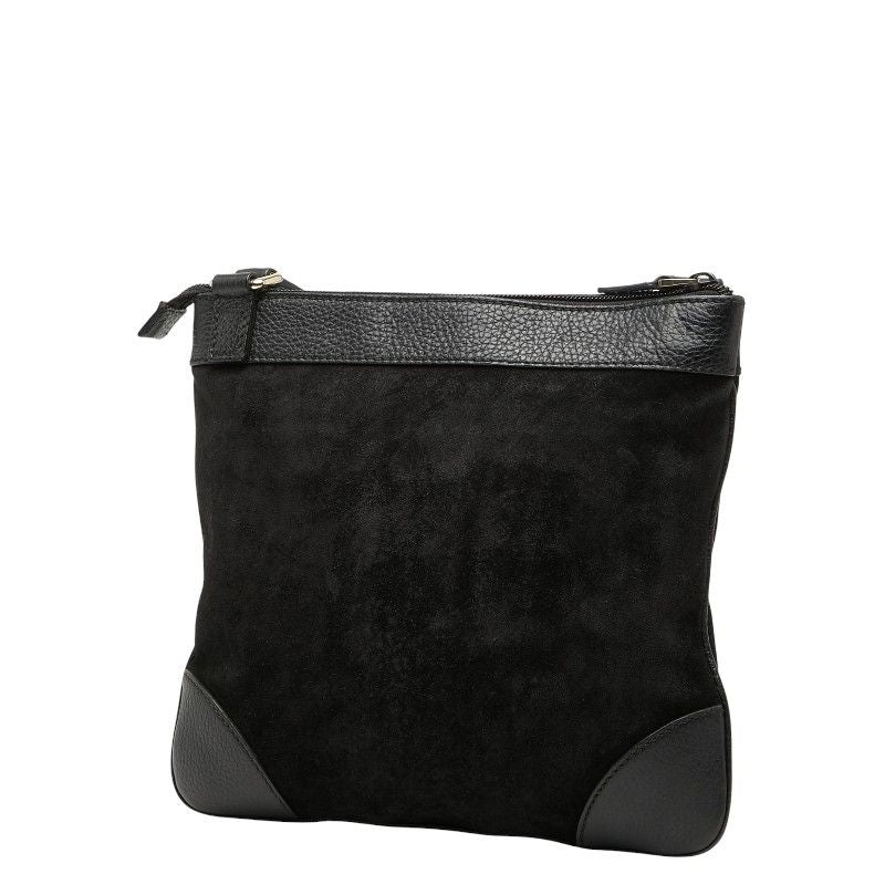 Gucci Guccissima Black Leather Suede Shoulder Bag — view 2