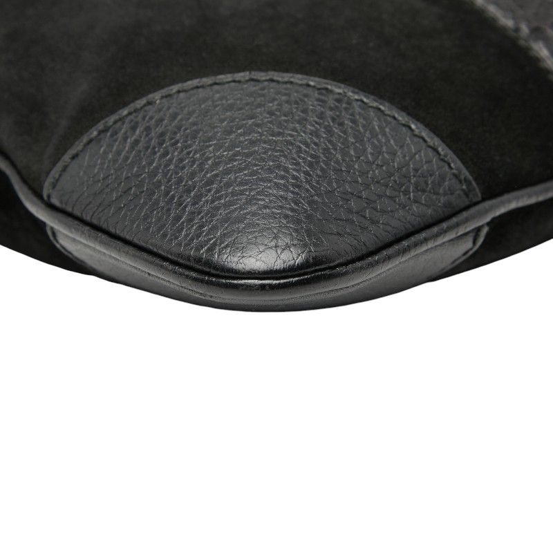 Gucci Guccissima Black Leather Suede Shoulder Bag — view 5