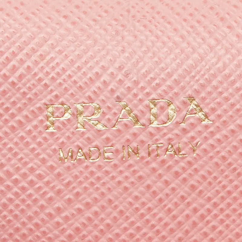 Prada Card Case Pink Saffiano Leather — view 8