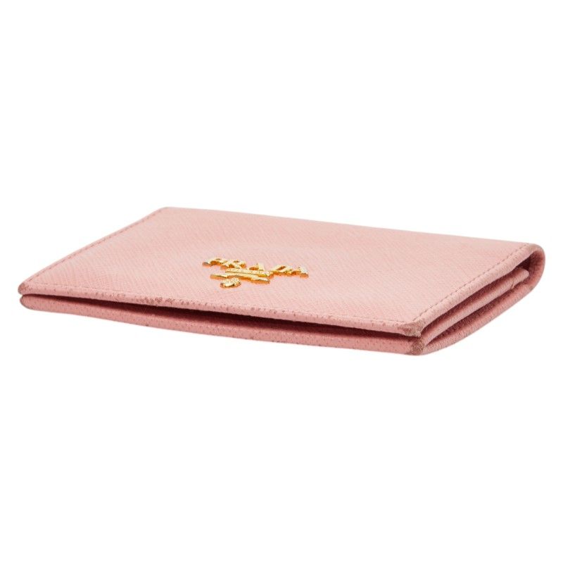 Prada Card Case Pink Saffiano Leather — view 4