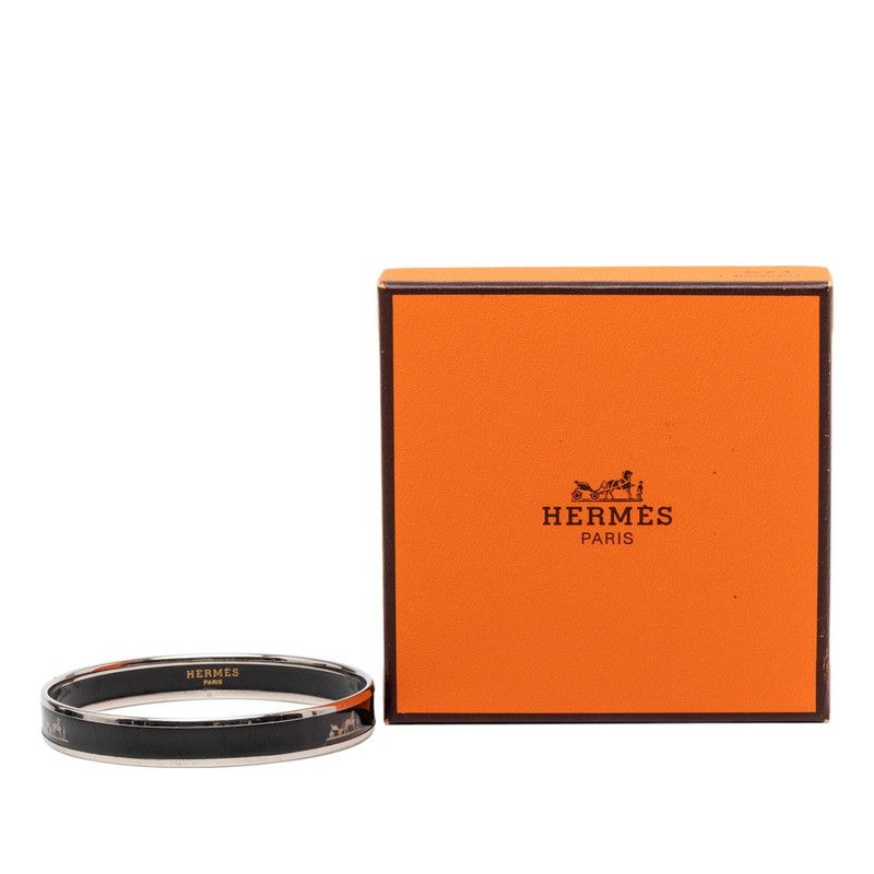 Hermes Enamel PM Silver Black Metal Belt — view 6