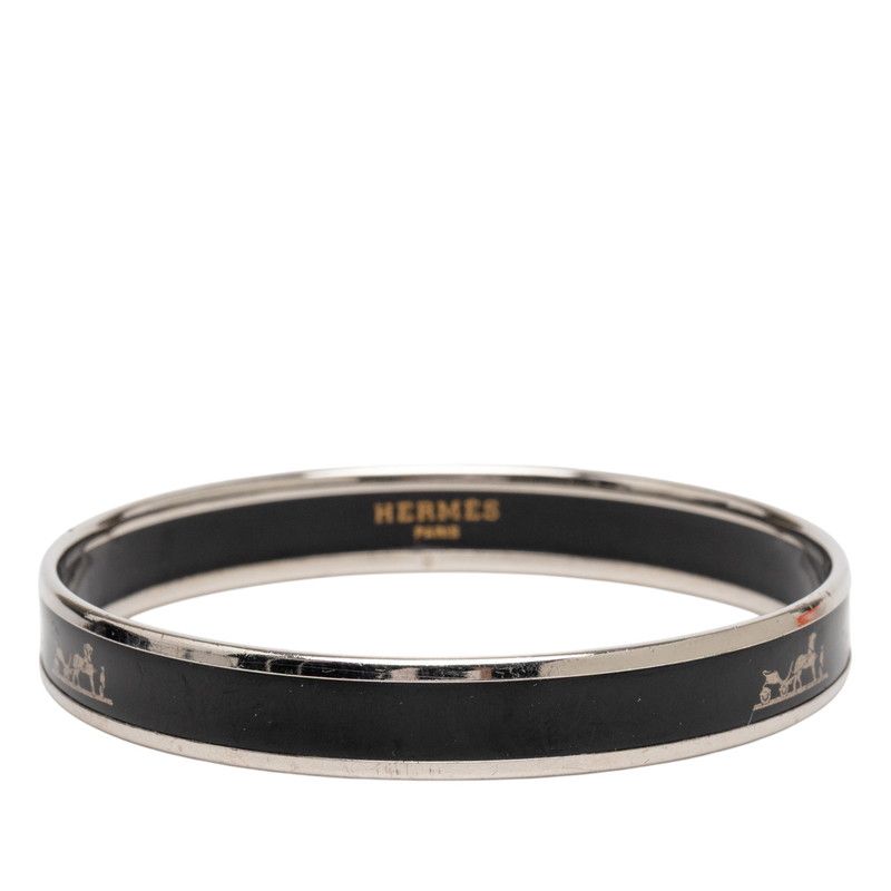 Hermes Enamel PM Silver Black Metal Belt — view 3