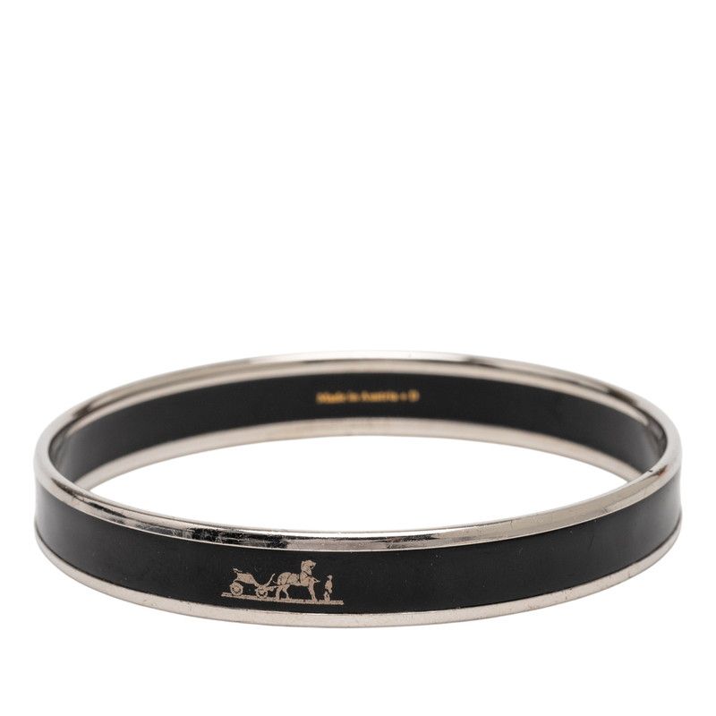 Hermes Enamel PM Silver Black Metal Belt — view 2