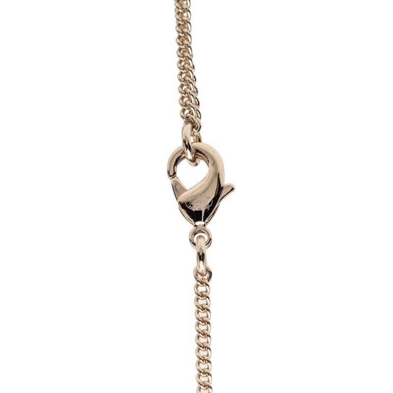 Chanel CC Logo Bambi Motif Gold Plated Faux Pearl Necklace — view 3