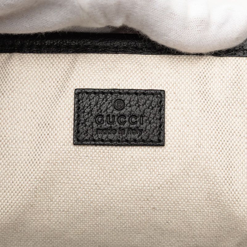 Gucci GG Marmont Double Tote Shoulder Bag Black Leather — view 5