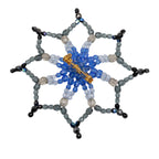 Chanel Snowflake Crystal Motif Blue Multicolor Beads Brooch — view 2