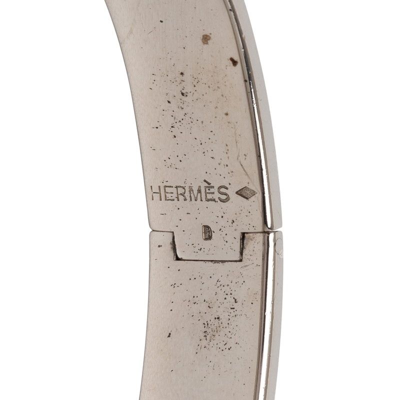 Hermes Click PM Silver Black Metal Enamel Bracelet — view 5