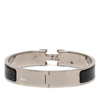 Hermes Click PM Silver Black Metal Enamel Bracelet — view 3