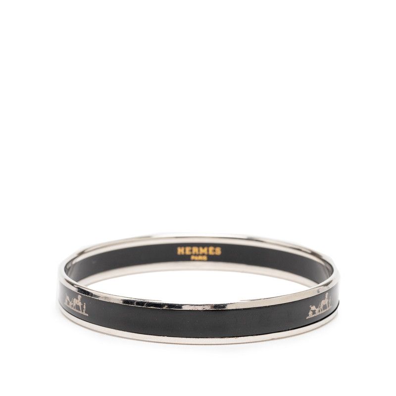 Hermes Enamel PM Silver Black Plated Belt — view 3