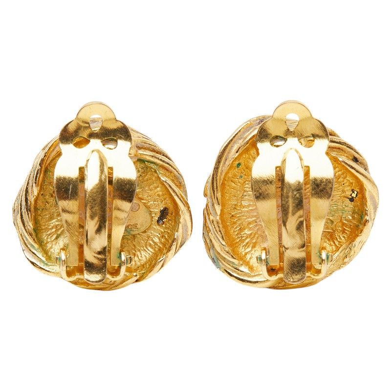 Chanel CC Logo Gold Plated Earrings — view 3