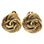 Chanel CC Logo Gold Plated Earrings — view 2