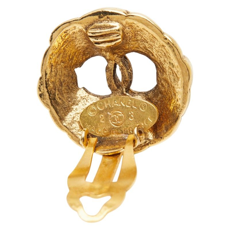 Chanel CC Logo Vintage Gold Plated Earrings — view 4