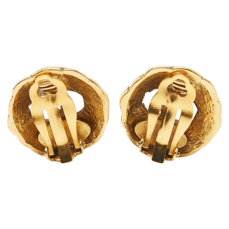 Chanel CC Logo Vintage Gold Plated Earrings — view 3