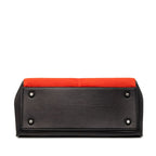 Celine Edge Black Red Leather Calf Hair Tote — view 3
