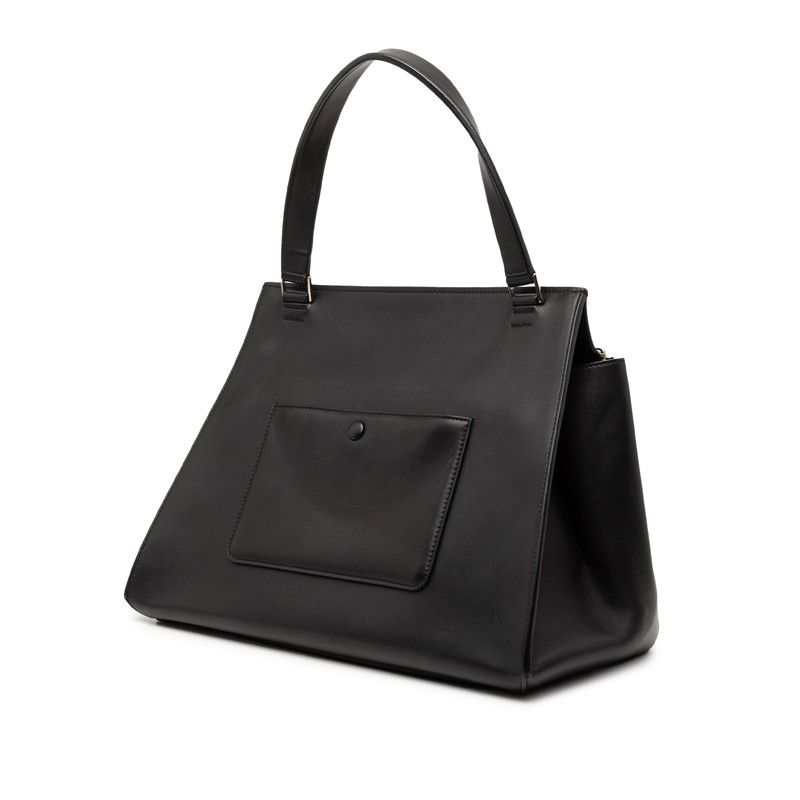 Celine Edge Black Red Leather Calf Hair Tote — view 2
