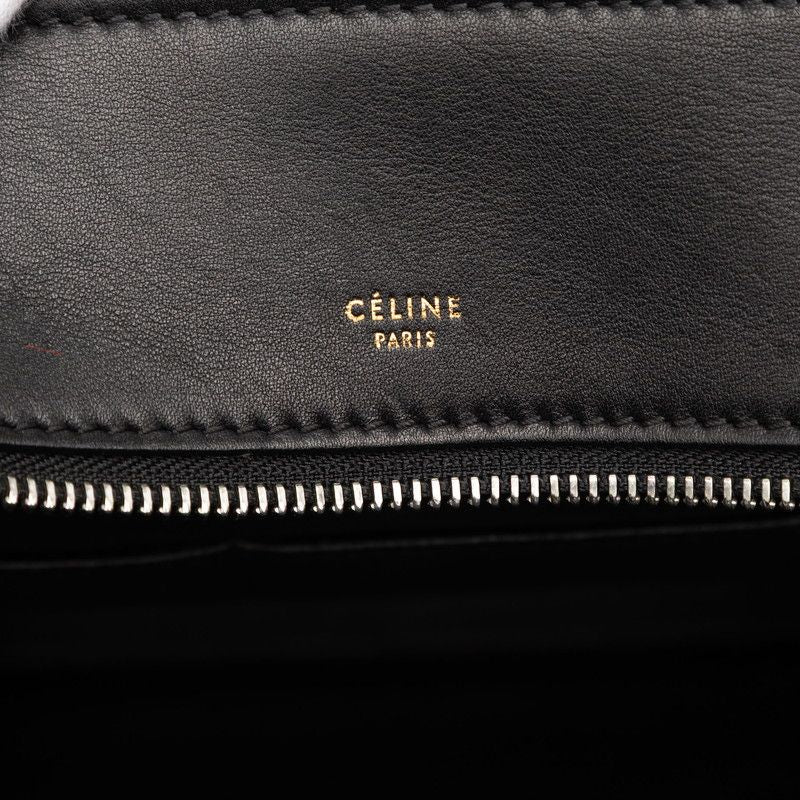 Celine Edge Black Red Leather Calf Hair Tote — view 6