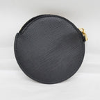 Prada Saffiano Triangle Coin Case Round Nero 006 Gold — view 2
