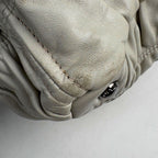 Prada Logo Tote Gathered Leather White — view 3