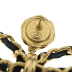 Chanel CC Logo Ribbon Earrings Set of 2 Black Gold — view 6