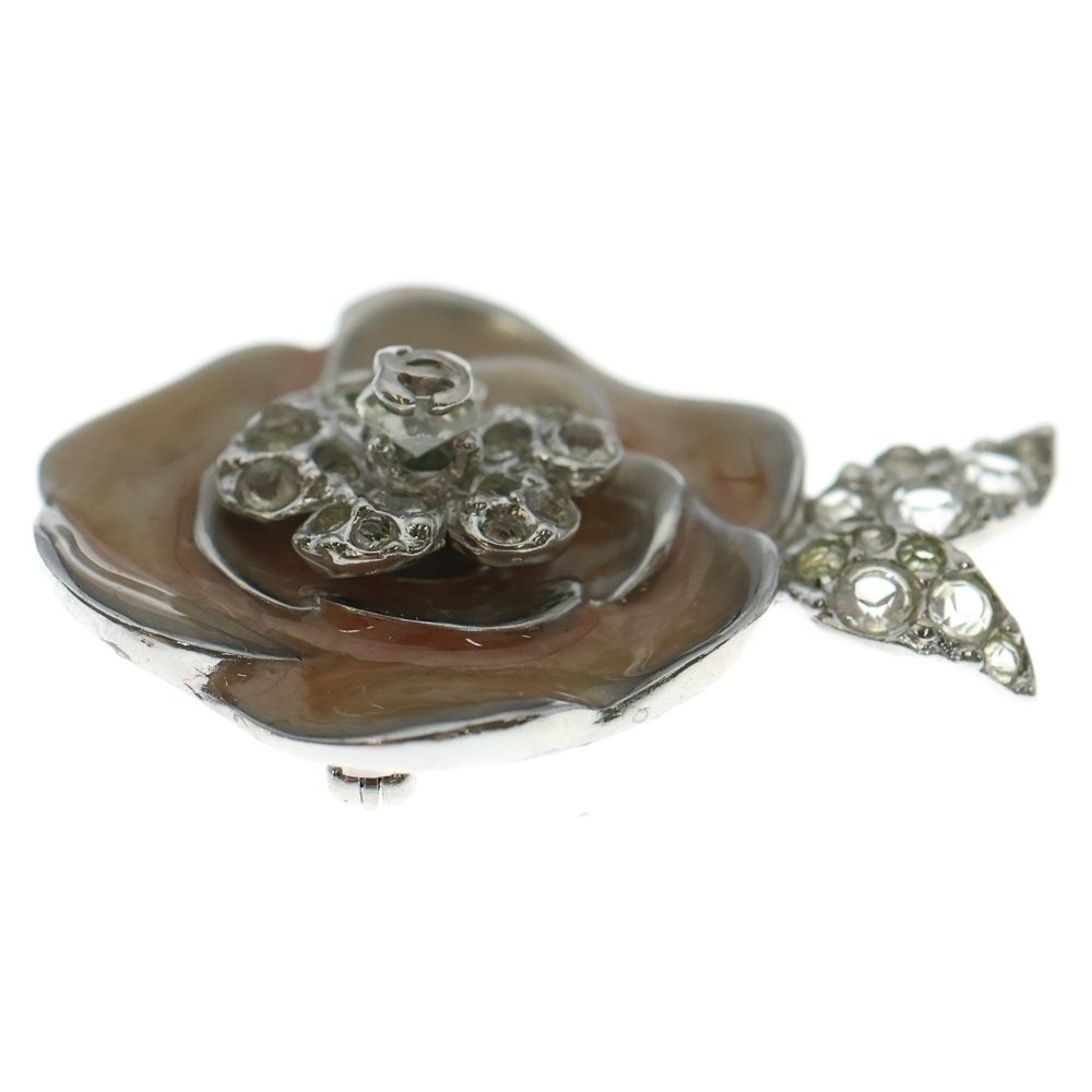 Chanel Camellia Brooch Pin Badge Pink Beige Silver — view 4