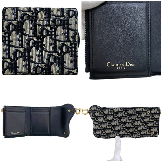 Dior Trifold Wallet Navy Blue — view 2