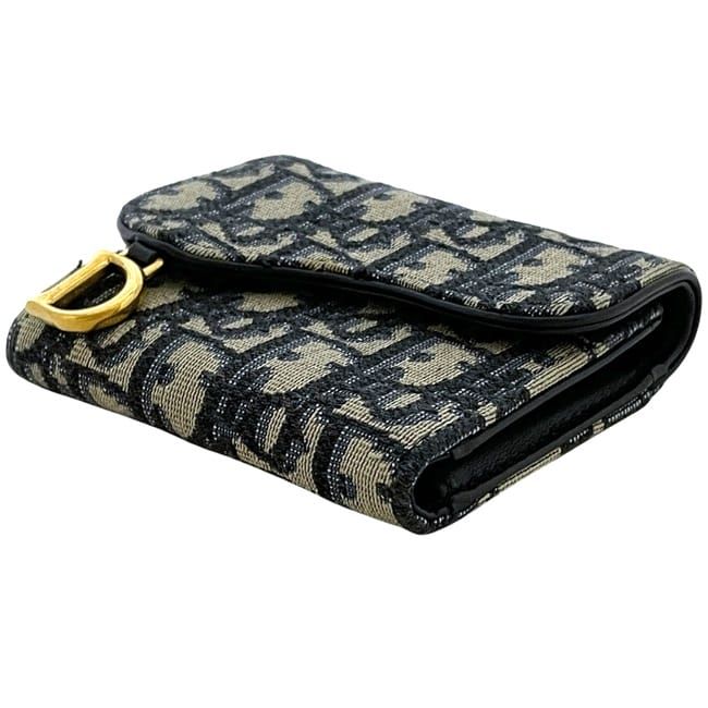 Dior Trifold Wallet Navy Blue — view 3