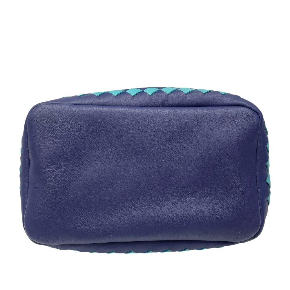Bottega Veneta Intrecciato Leather Pouch Multi Case Cosmetic Navy Blue — view 2