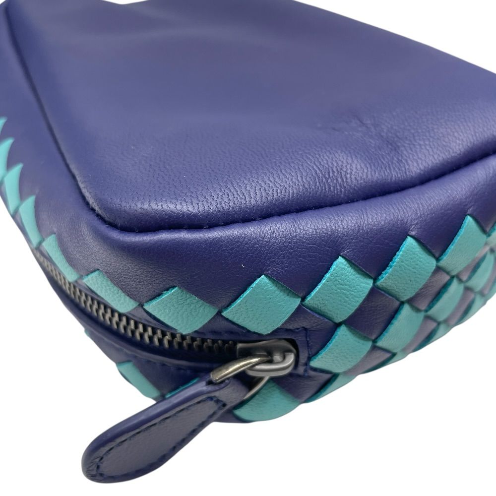 Bottega Veneta Intrecciato Leather Pouch Multi Case Cosmetic Navy Blue — view 3