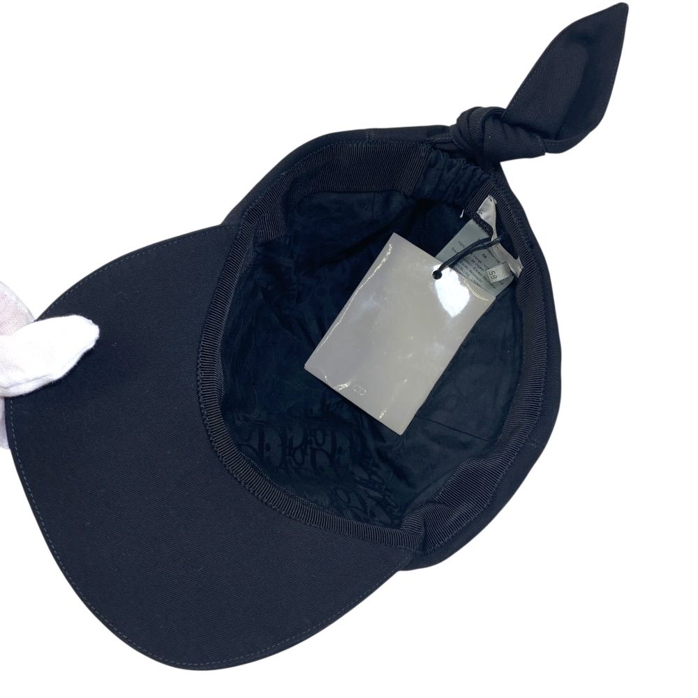Dior Cap Hat Ribbon Logo Wool Black — view 5