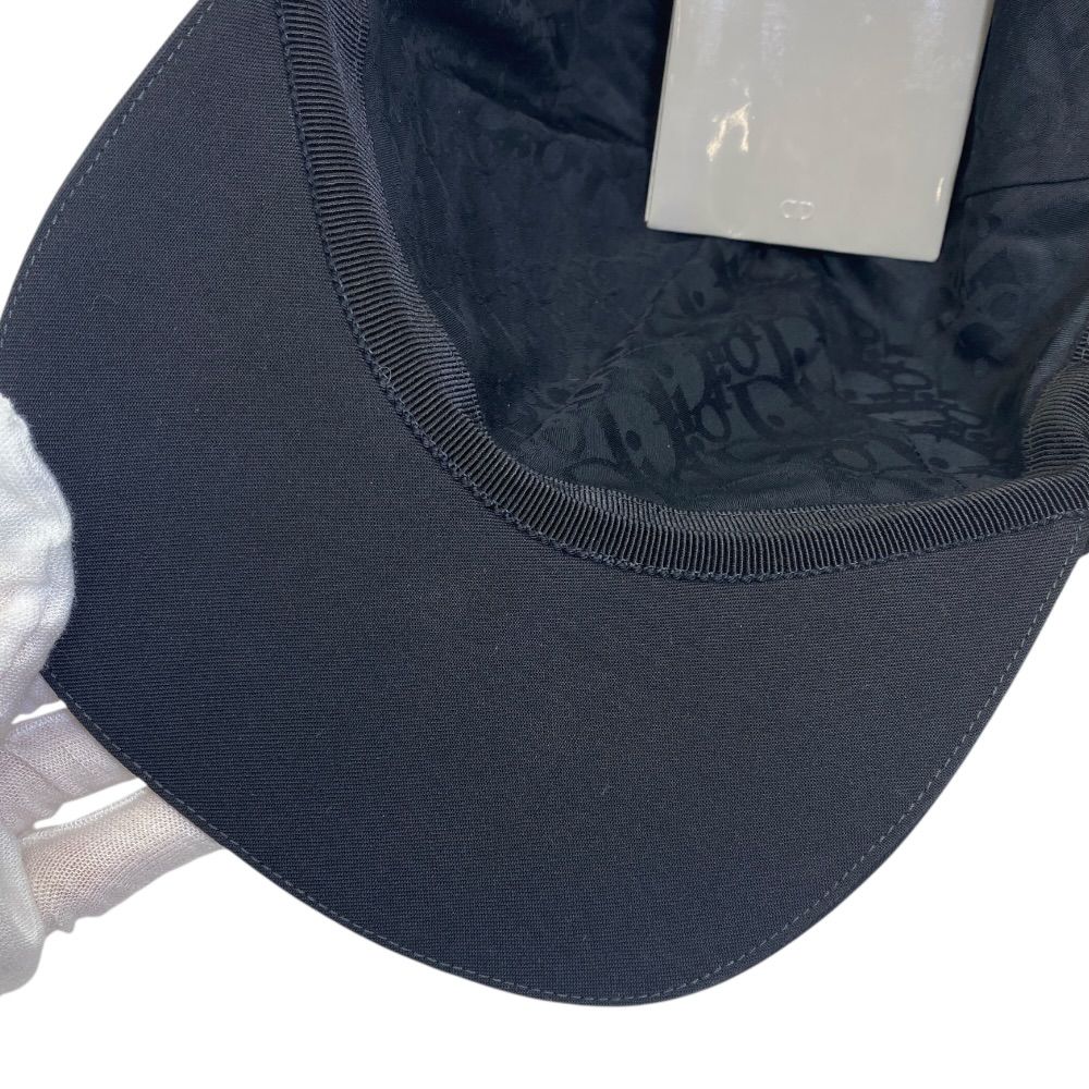 Dior Cap Hat Ribbon Logo Wool Black — view 6