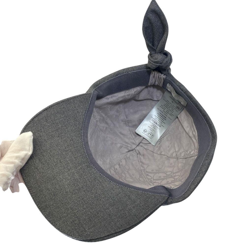 Dior Cap Hat Ribbon Logo Wool Gray — view 5