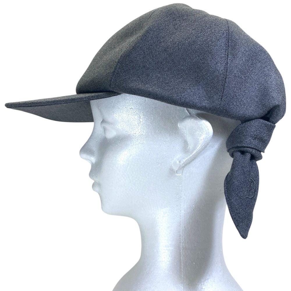 Dior Cap Hat Ribbon Logo Wool Gray — view 2