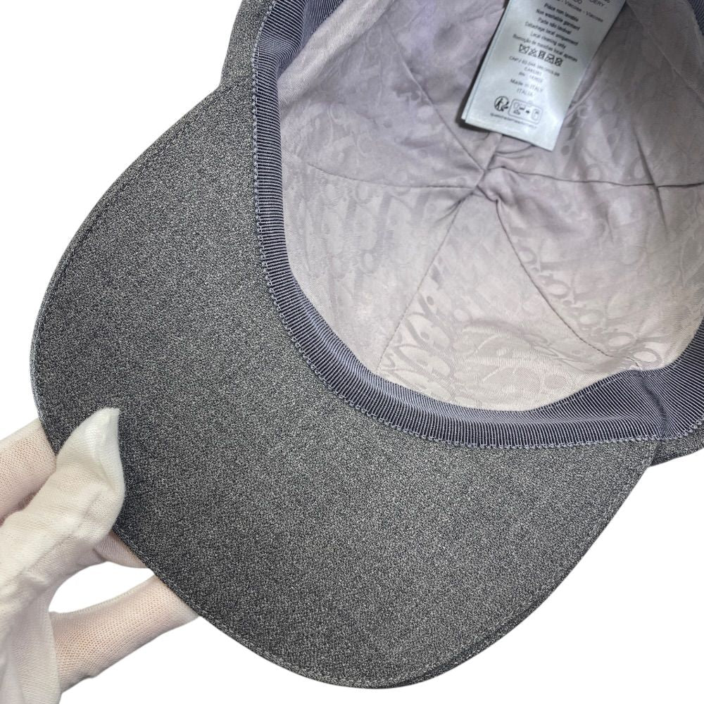 Dior Cap Hat Ribbon Logo Wool Gray — view 6