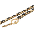 Chanel Chain Belt CC Logo Leather Metal Black — view 2