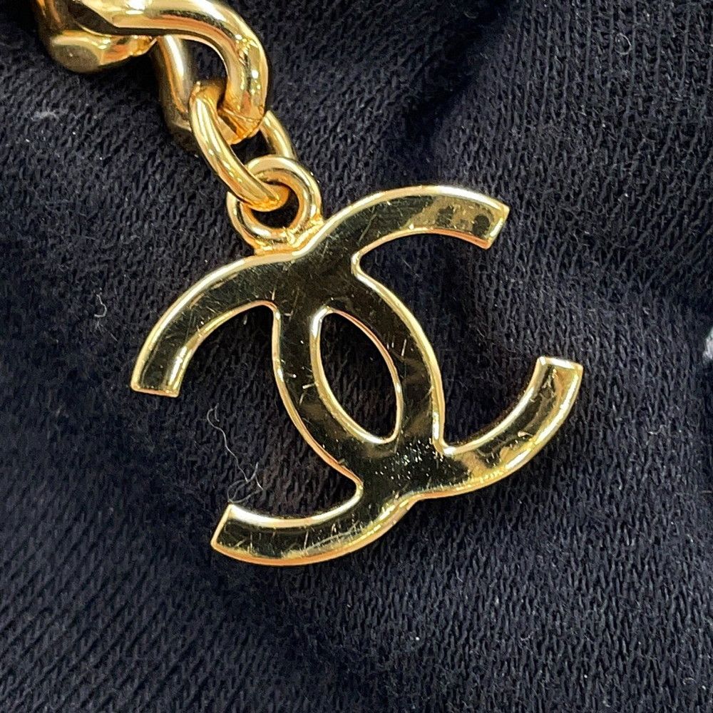 Chanel Chain Belt CC Logo Leather Metal Black — view 8