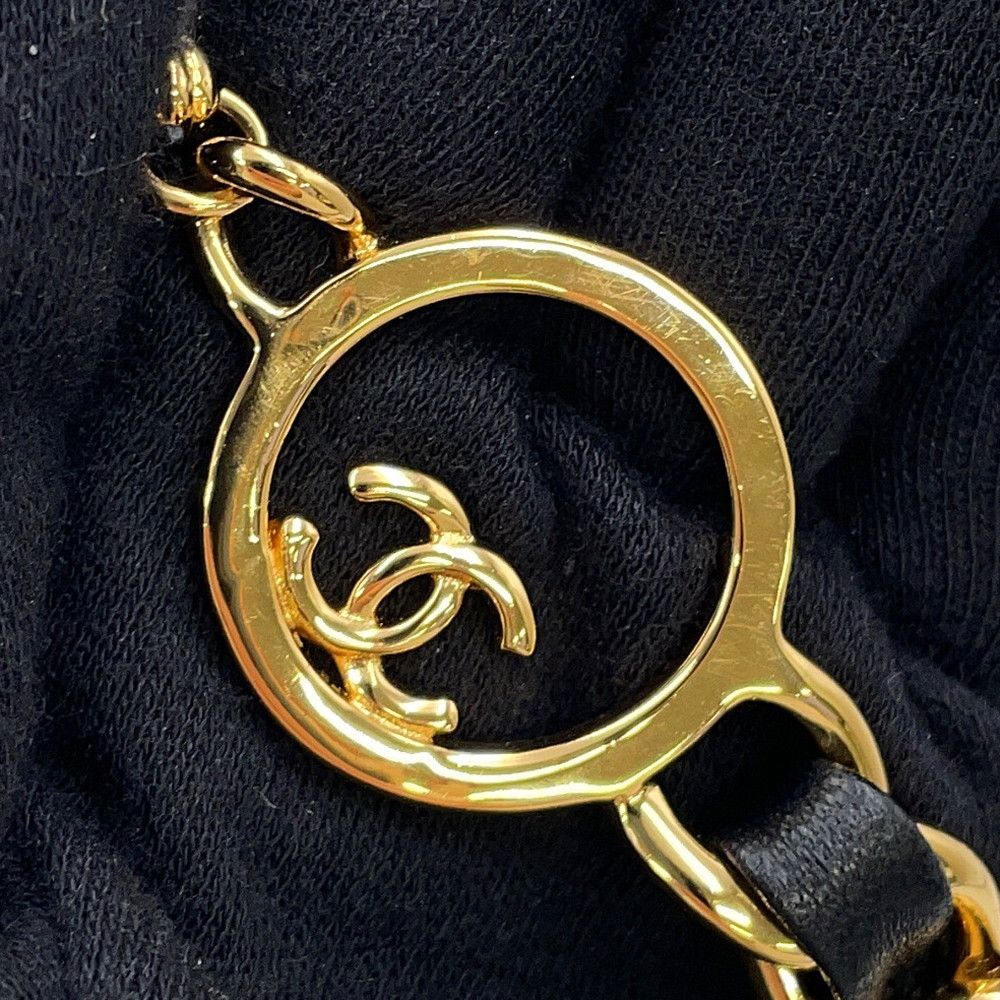 Chanel Chain Belt CC Logo Leather Metal Black — view 6