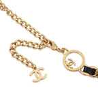 Chanel Chain Belt CC Logo Leather Metal Black — view 4