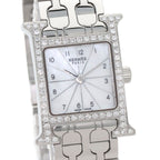 Hermes Watch Mini Diamond SS White Shell — view 4