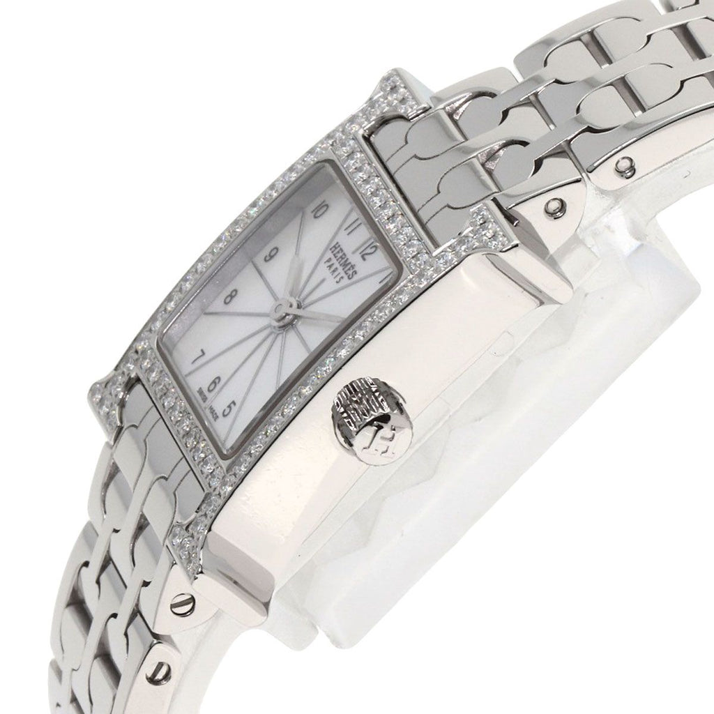 Hermes Watch Mini Diamond SS White Shell — view 5