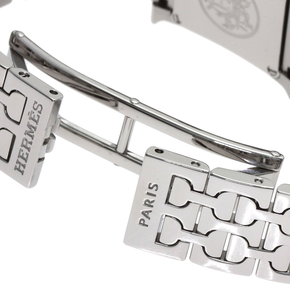 Hermes Watch Mini Diamond SS White Shell — view 8