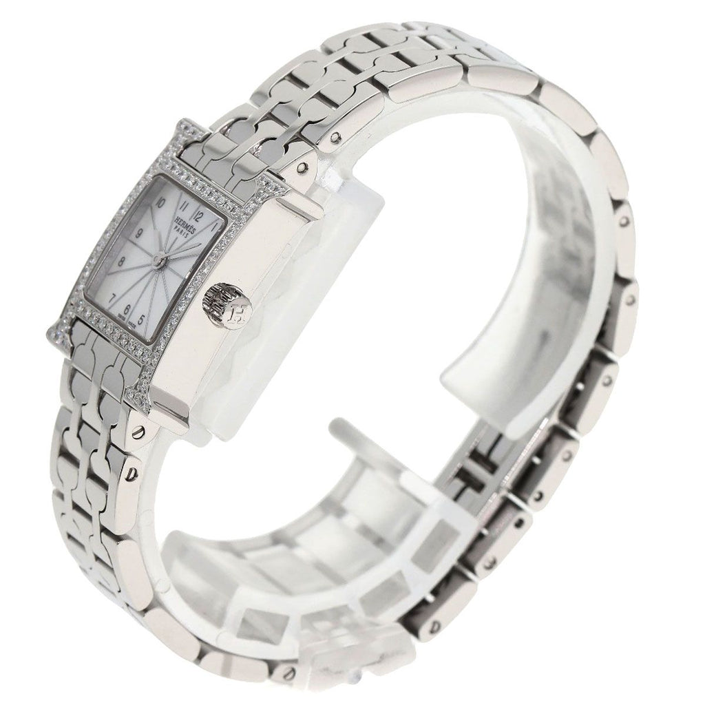 Hermes Watch Mini Diamond SS White Shell — view 2
