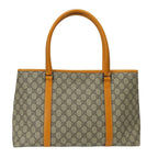 Gucci Tote GG Supreme Canvas Leather Beige Orange Everyday Use — view 3