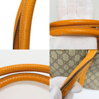 Gucci Tote GG Supreme Canvas Leather Beige Orange Everyday Use — view 6