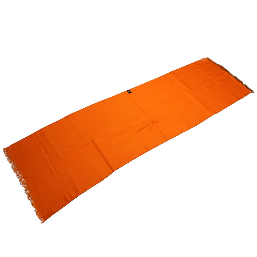 Hermes Shawl Scarf New Libris Cashmere Silk Orange — view 7