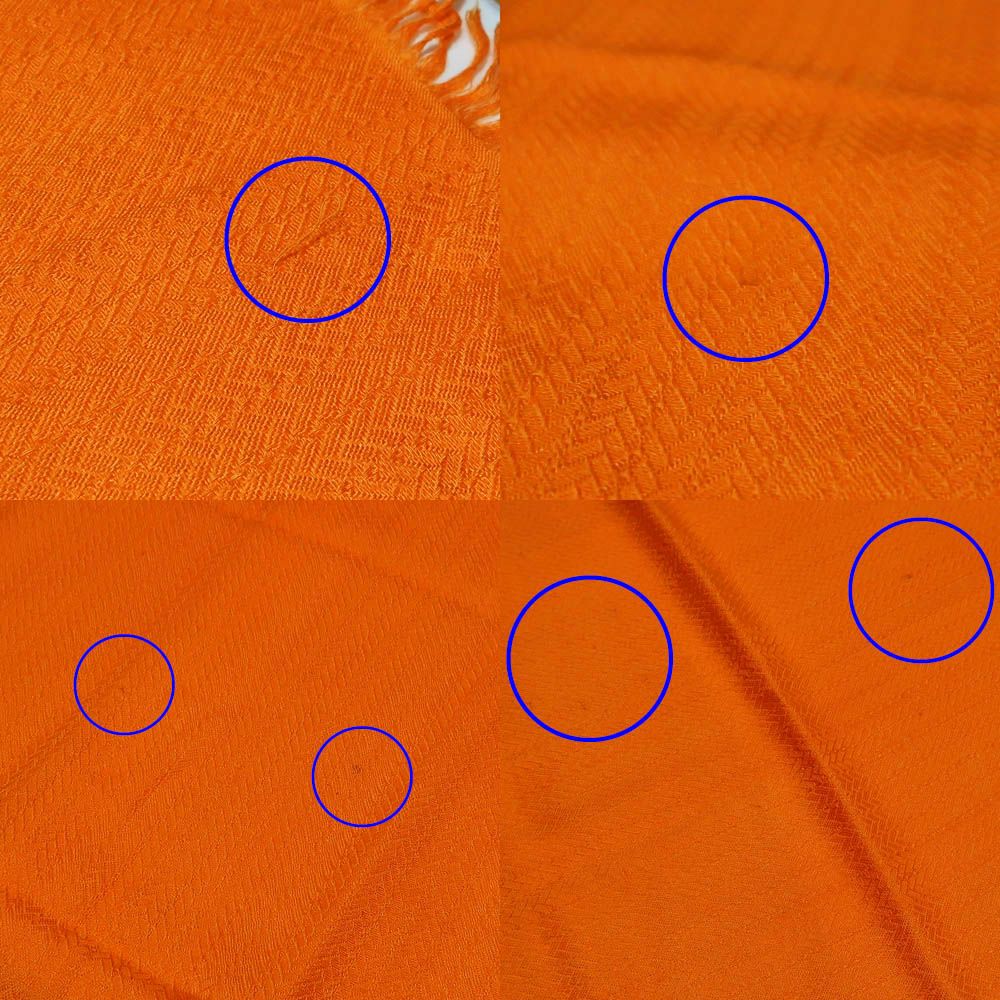 Hermes Shawl Scarf New Libris Cashmere Silk Orange — view 9