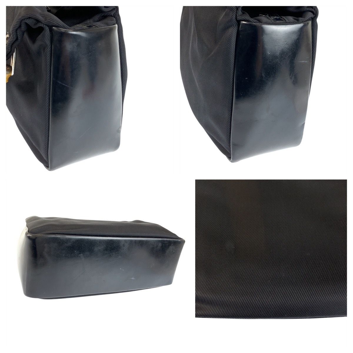 Gucci Bamboo Black Nylon Leather 000 Tote — view 6