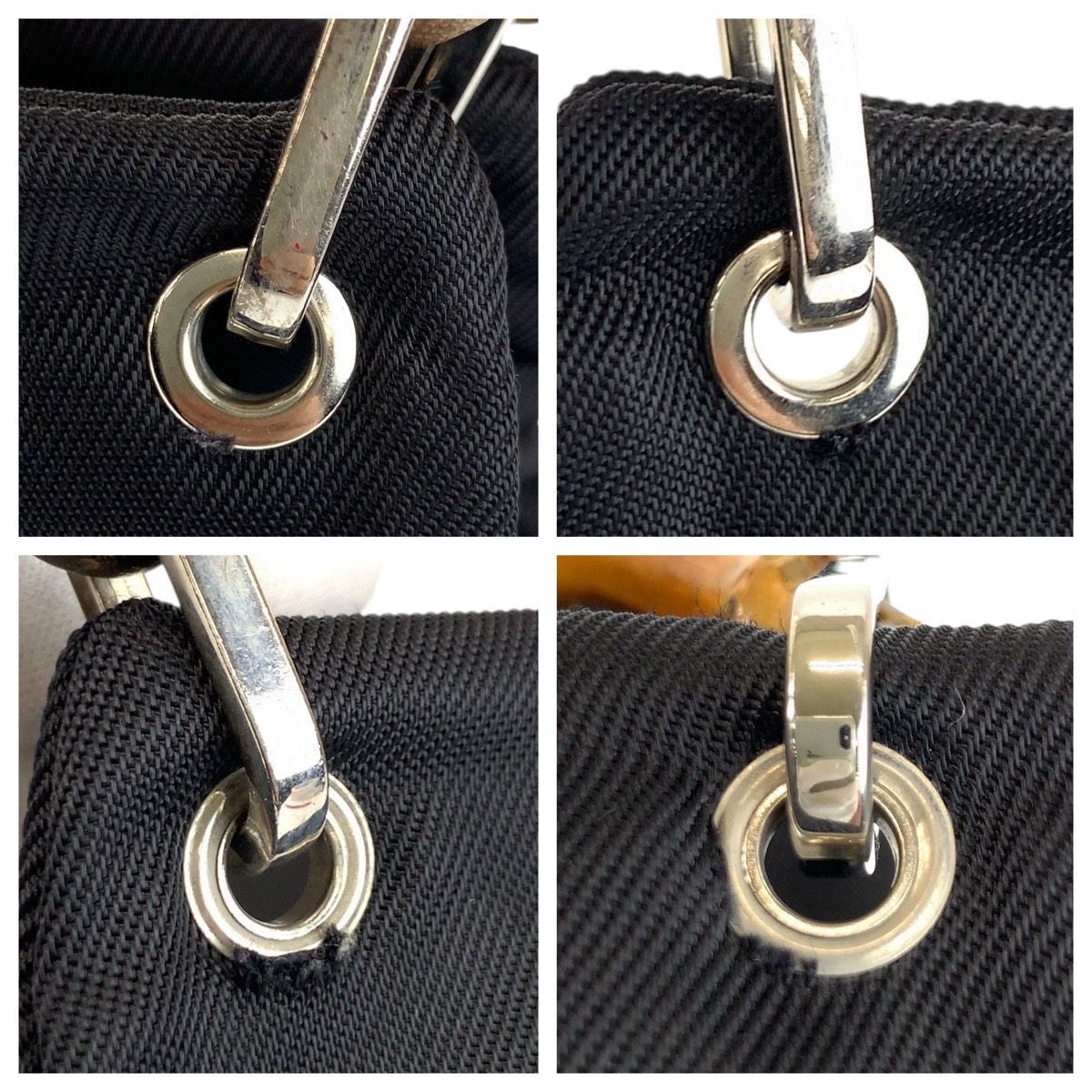 Gucci Bamboo Black Nylon Leather 000 Tote — view 5