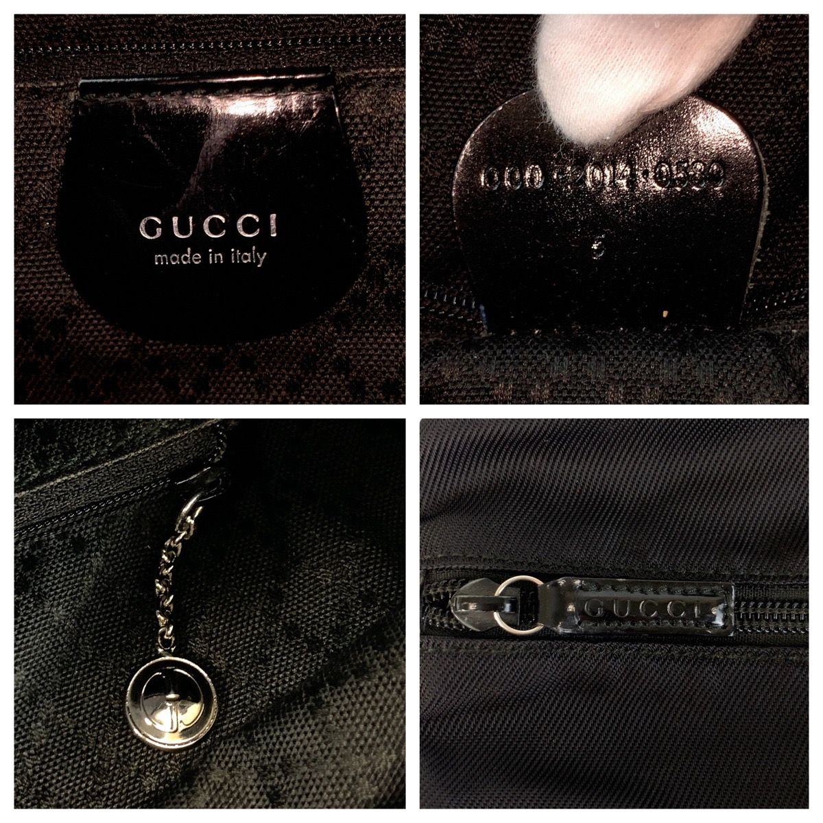 Gucci Bamboo Black Nylon Leather 000 Tote — view 4